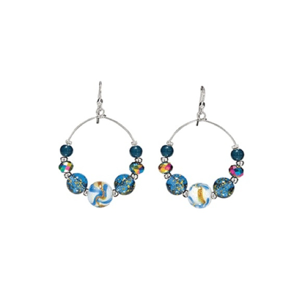 New! Mosaic Hoop Earrings